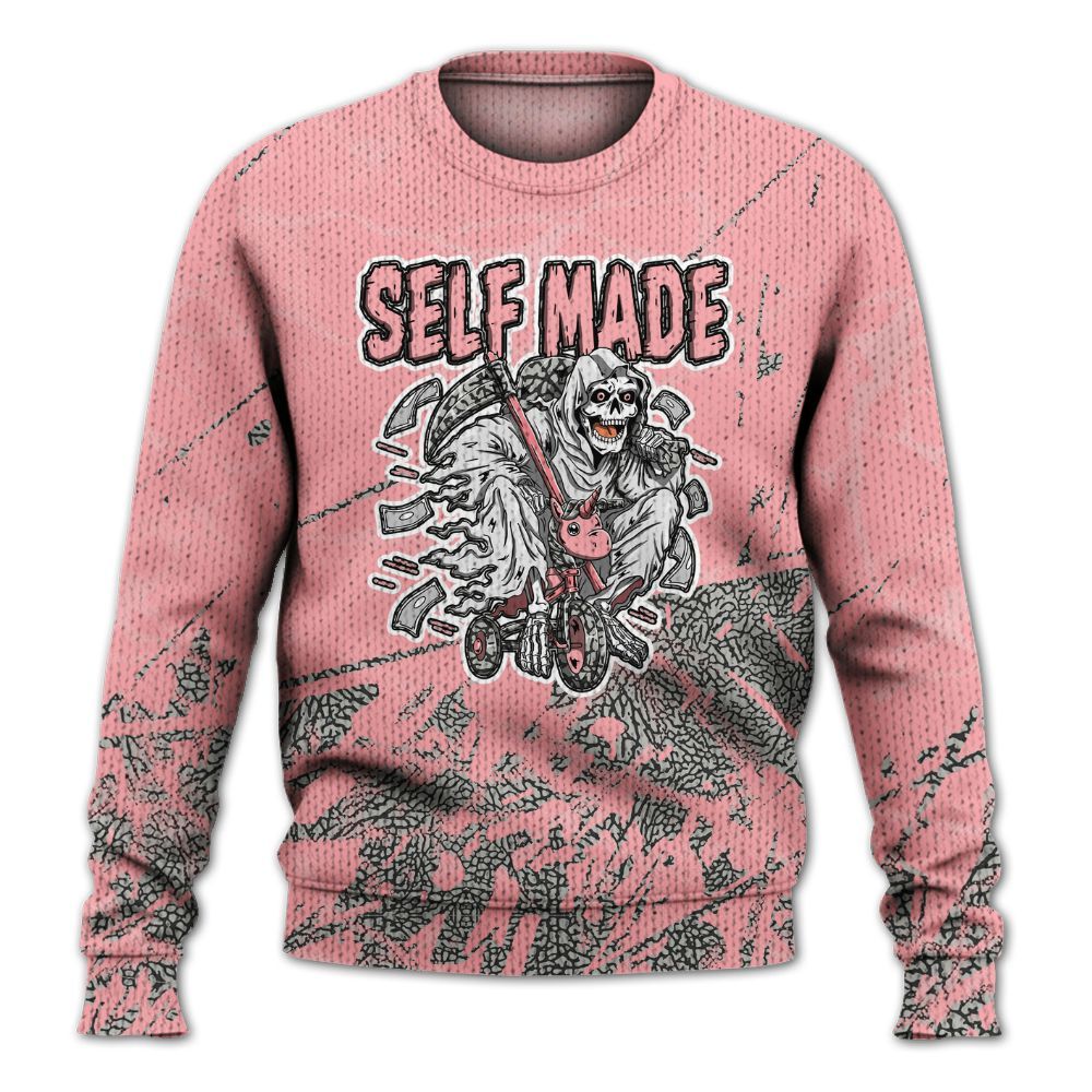Knitted Sweater To Match Retro Wings 3s - Self Make Skeleton Profound