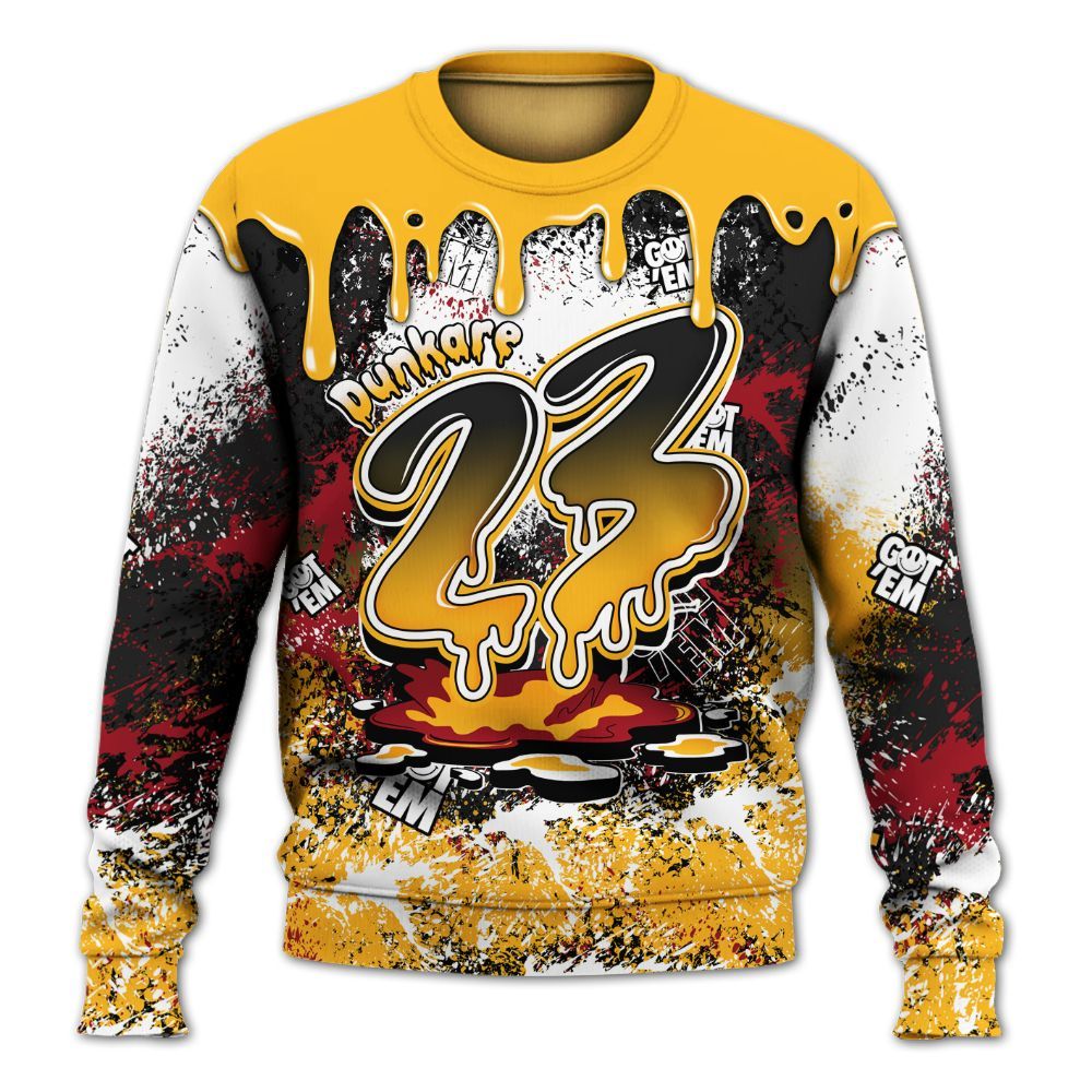 Sweatshirt To Match White Taxi 12s Shirt, Dripping 23 Drip All Over Print