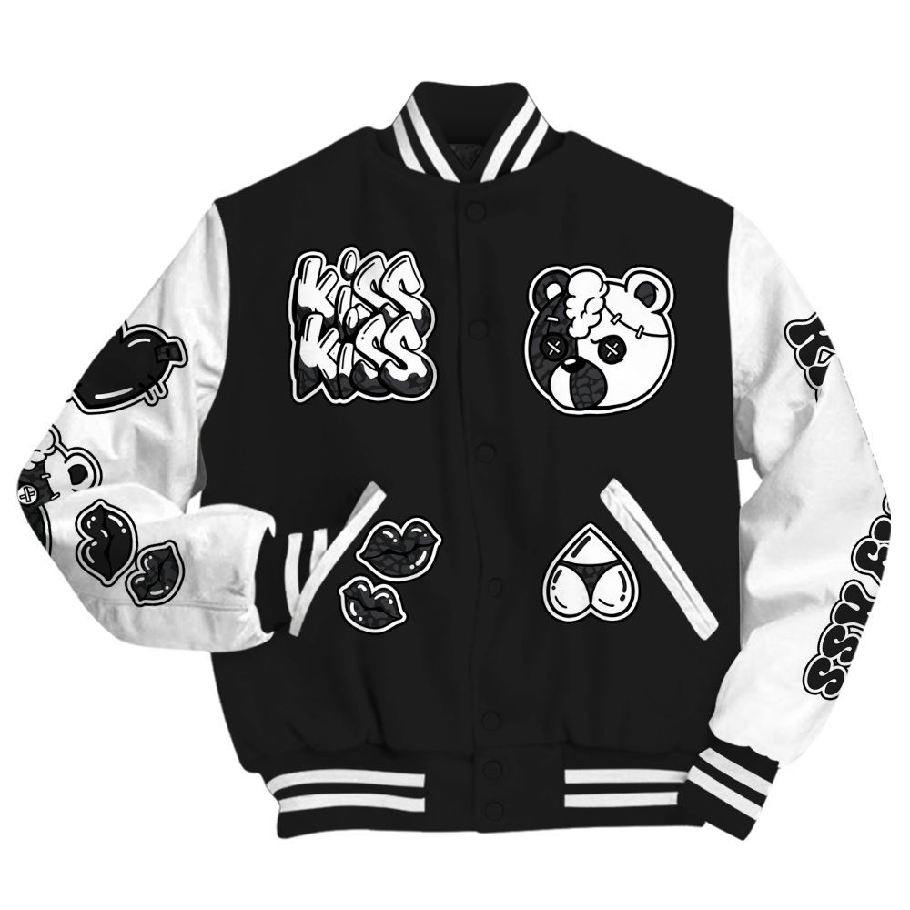Varsity Jacket To Match Black Cat 3s - Kiss My Hugz All Over Print