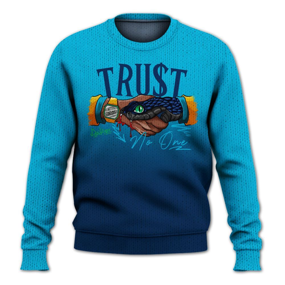 Knitted Sweater To Match Dunk Low GS Electric Algae - Snake Trust No One Drip