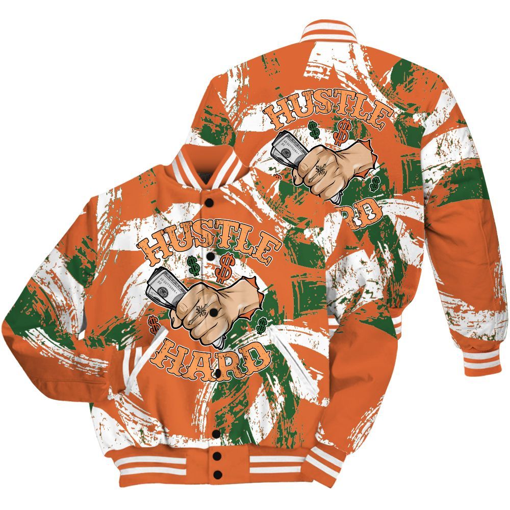 Varsity Jacket To Match Low Miami 5s Shirt - Hustles Hard! Splash All Over Print