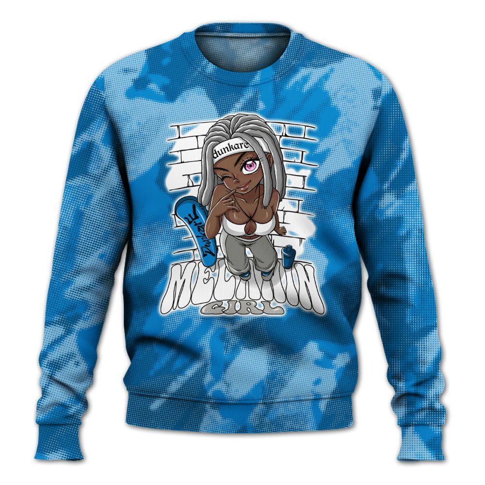 Sweatshirt To Match Military Blue 4s - MelaninGirl Abstract Halftone All Over Print