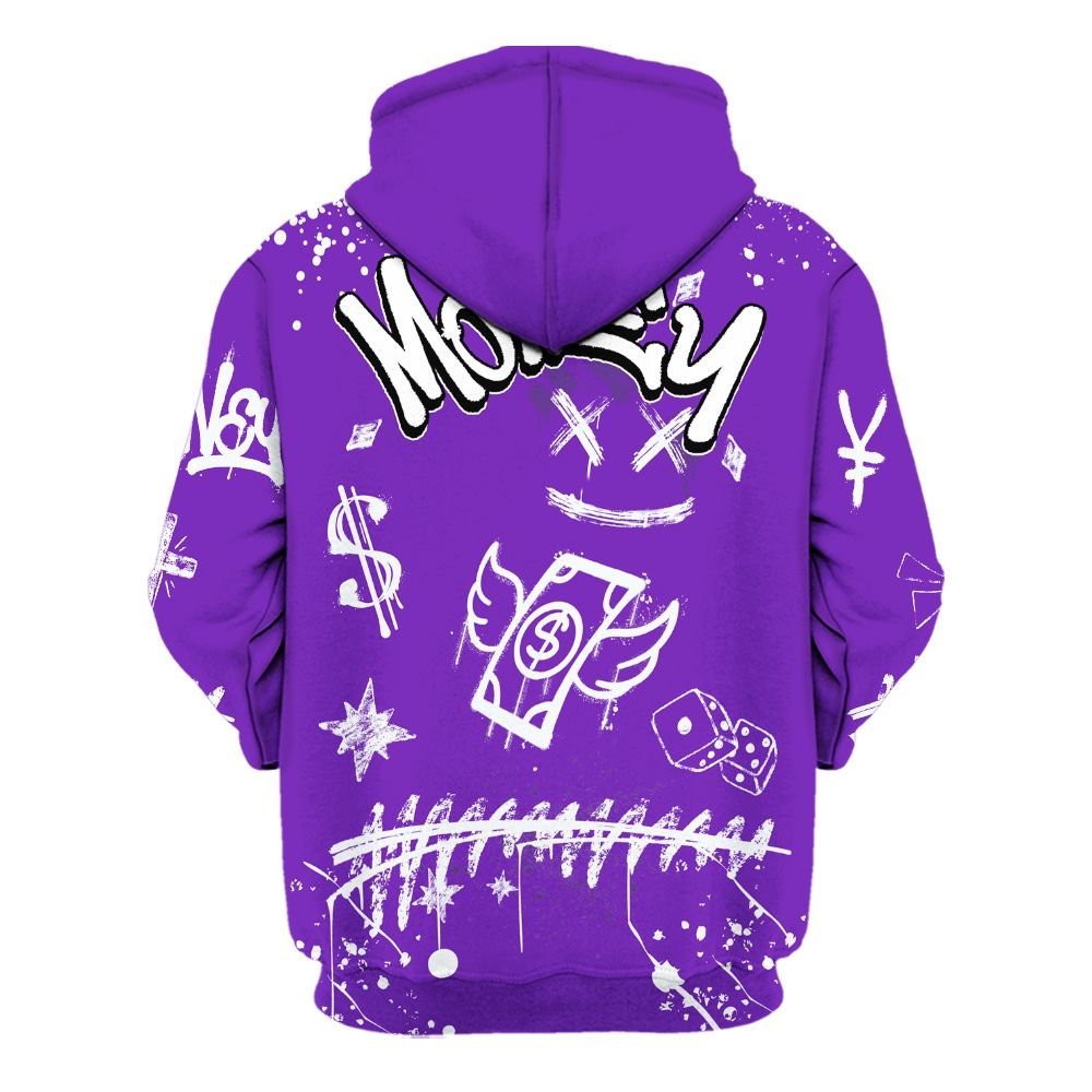 Hoodie To Match Retro Dark Iris 3s - Everybody Paid In Full Crayon All Over Print