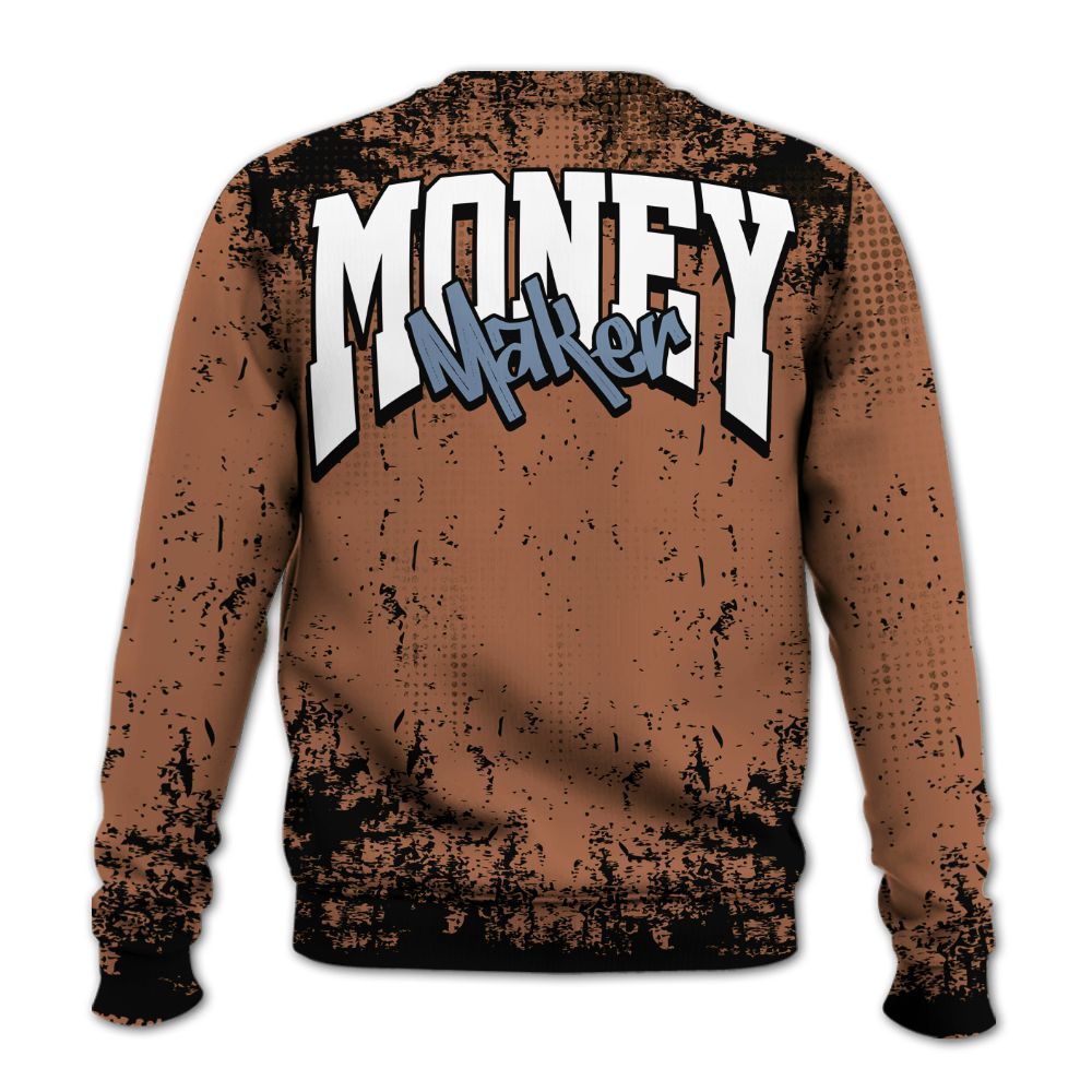 Sweatshirt To Match Air Foamposite Metallic Copper - Move In Silence Money Street Retro All Over Print
