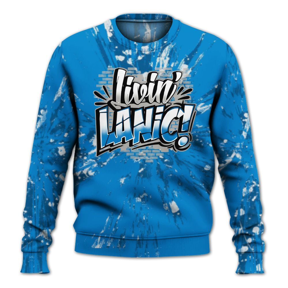 Sweatshirt To Match Industrial Blue 4s - Living Large Graphic Luxury All Over Print