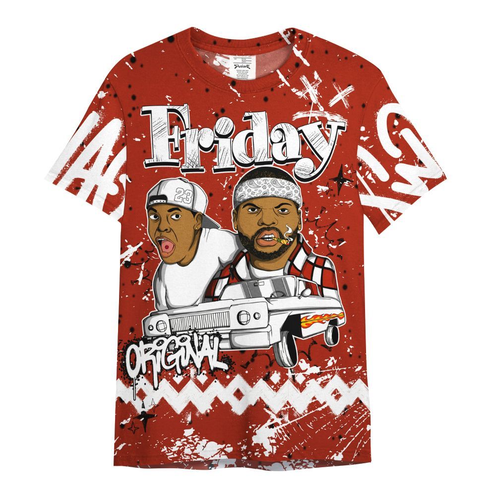 Shirt To Match Red Cement 4s - Friday Sneaker Crayon All Over Print