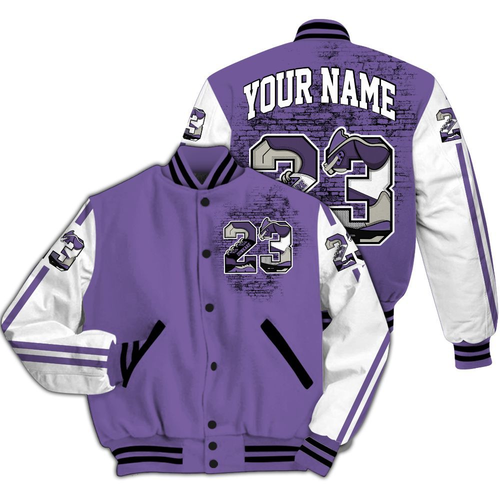 Varsity Jacket To Match Dunk Low Black Raspberry - Custom Name Number 23 5s All Over Print