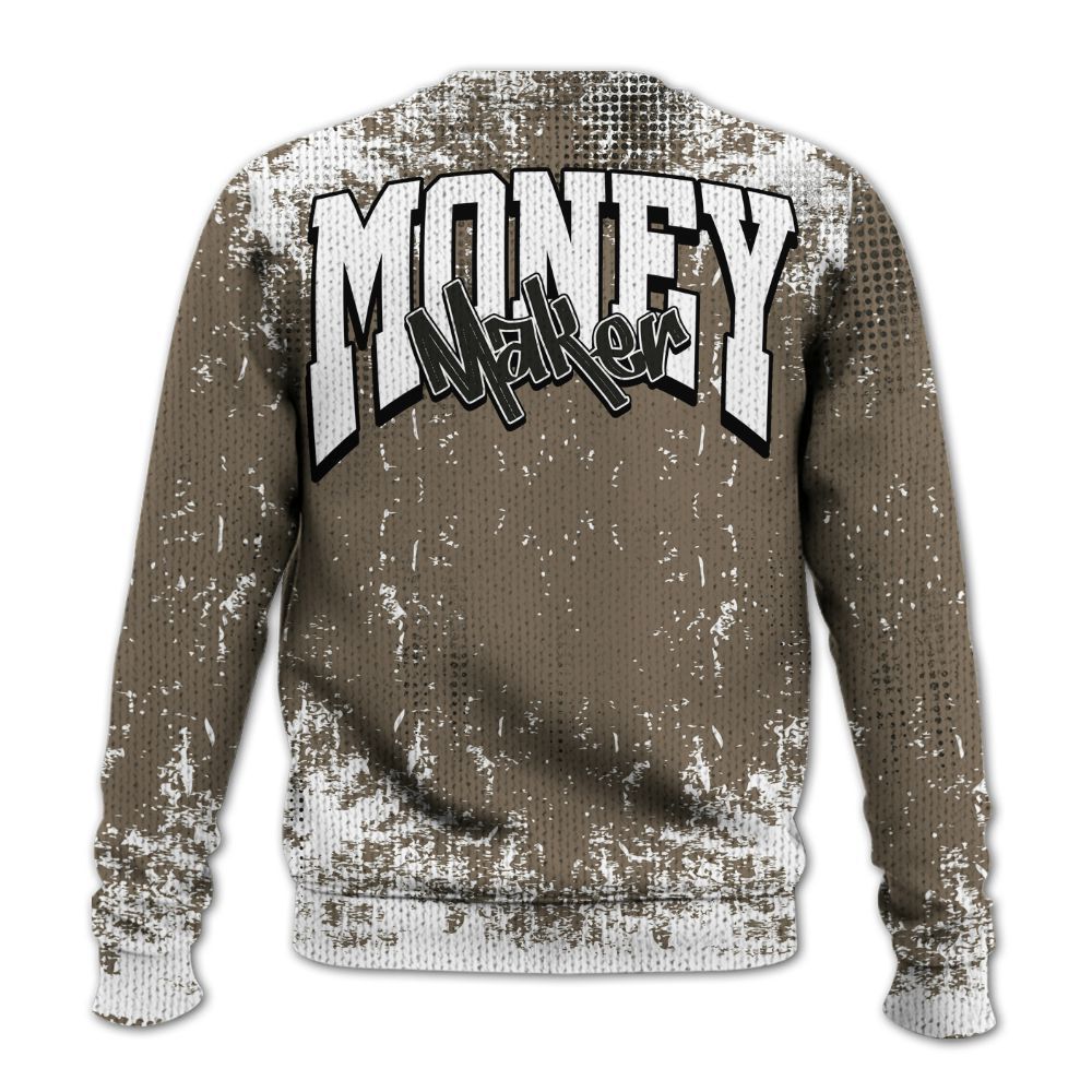 Knitted Sweater To Match Low OG Dark Mocha 1s - Move In Silence Money Street Retro