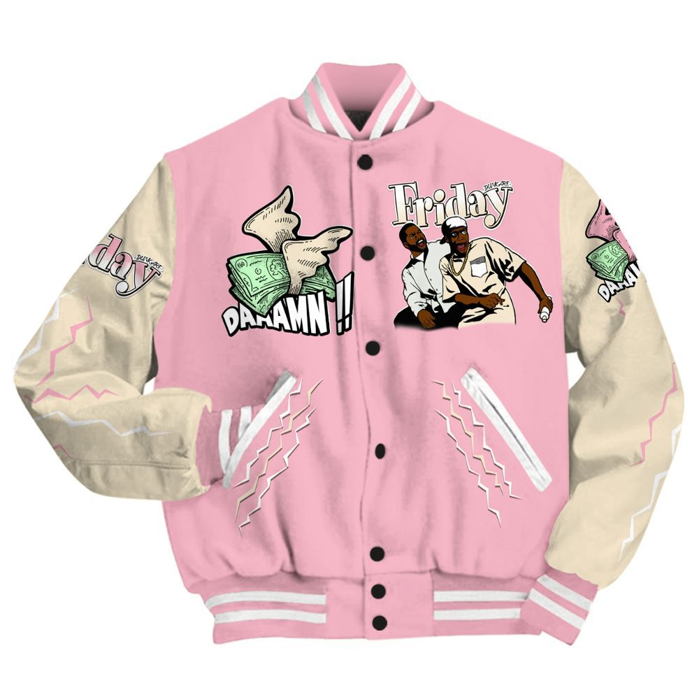 Varsity Jacket To Match Low OG Shy Pink 1s - Friday Movie 90s TV All Over Print