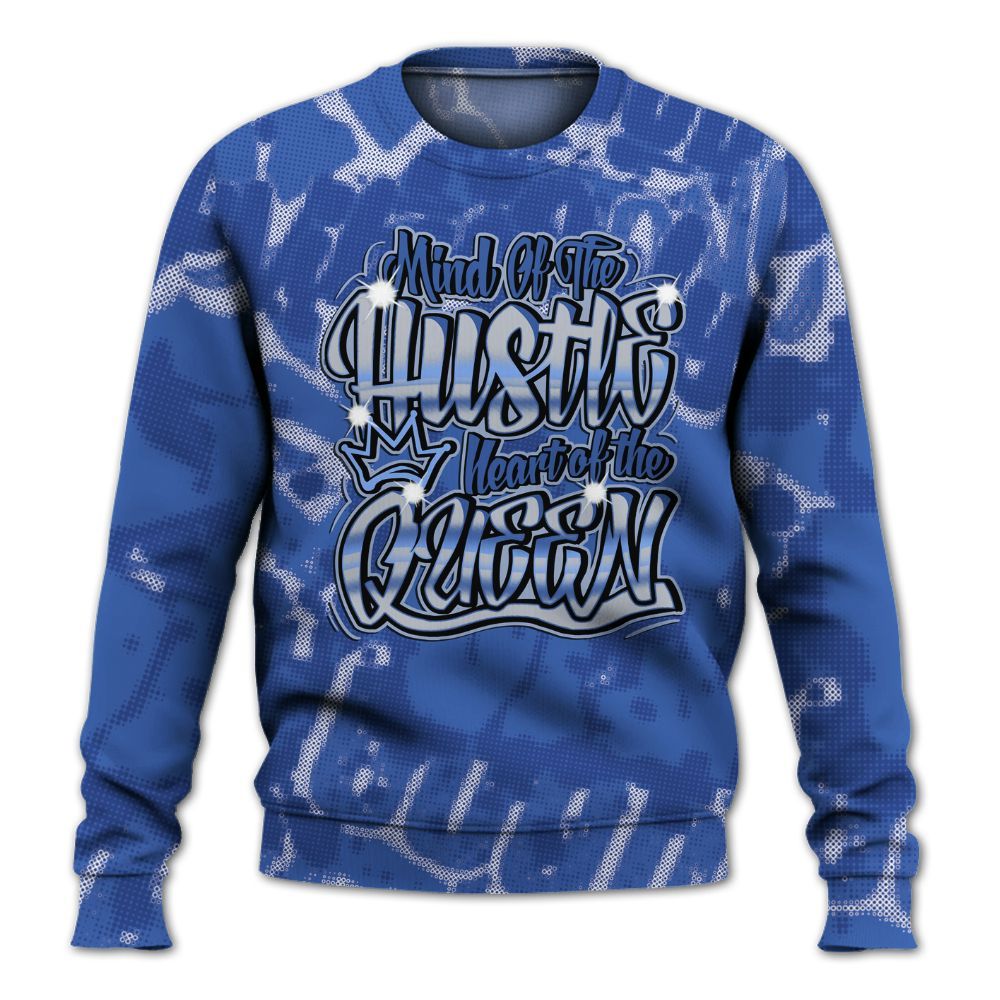 Sweatshirt To Match Air Foamposite One Royal - Hustles Heart Queens Street All Over Print