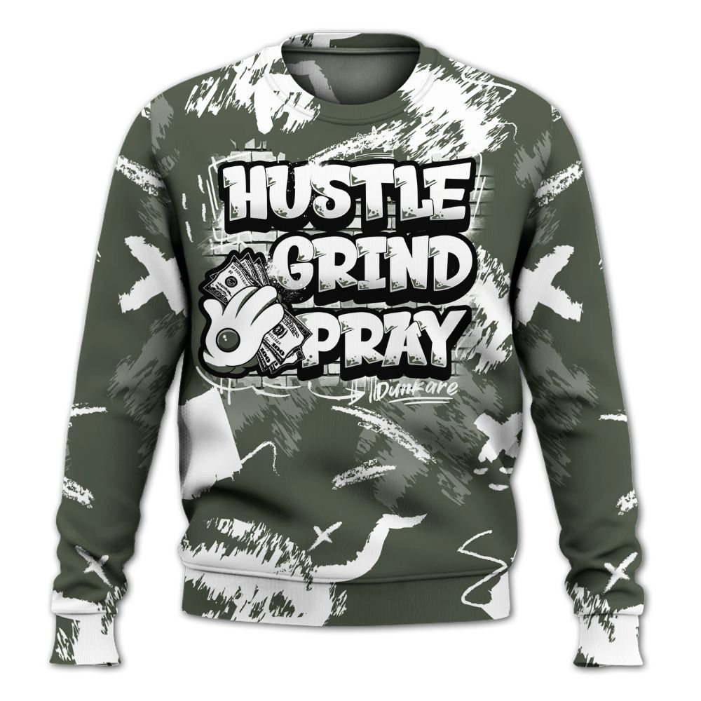 Sweatshirt To Match Air Force 1 Low Year Of The Snake Shirt, Hustle Grind Pray Retro All Over Print