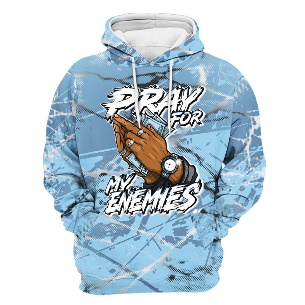 Hoodie To Match Legend Blue 11s - Prayed For Enemies Graphic All Over Print