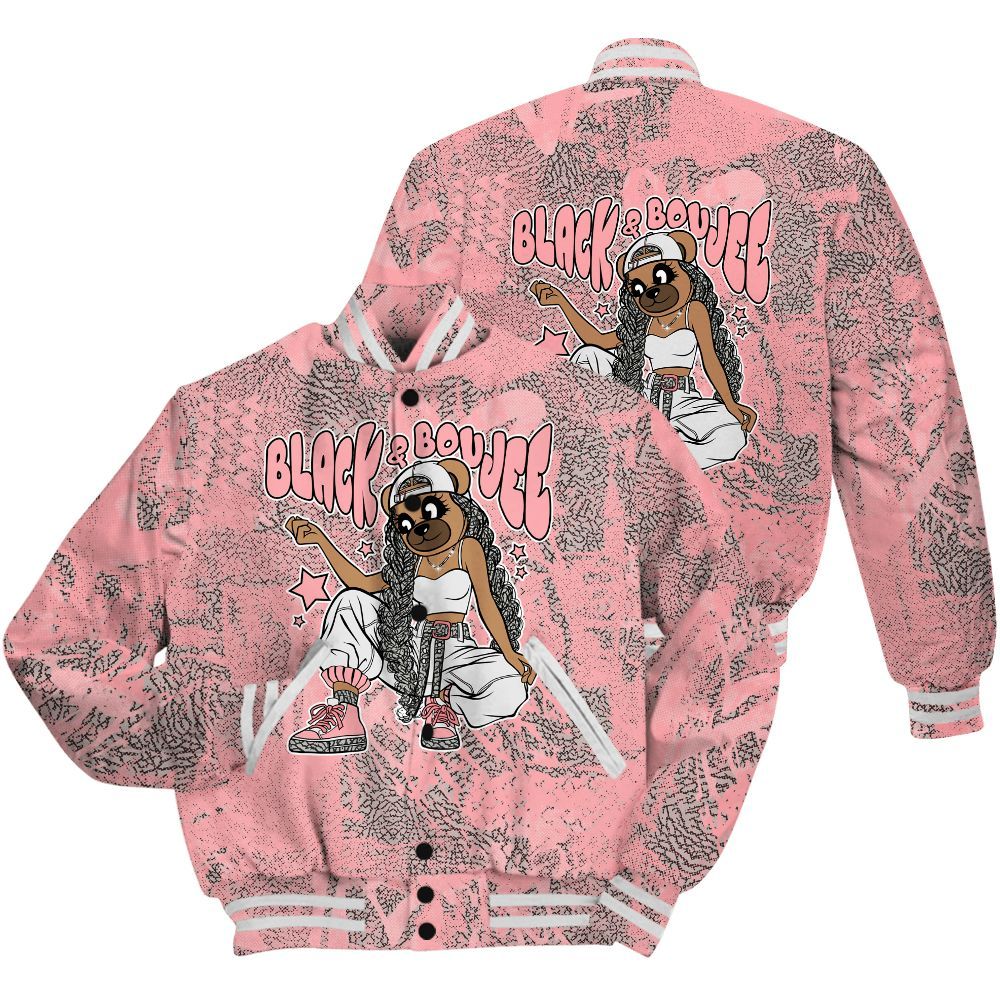 Varsity Jacket To Match Retro Wings 3s Shirt - Boujee Girls Bear Heart Grunge All Over Print