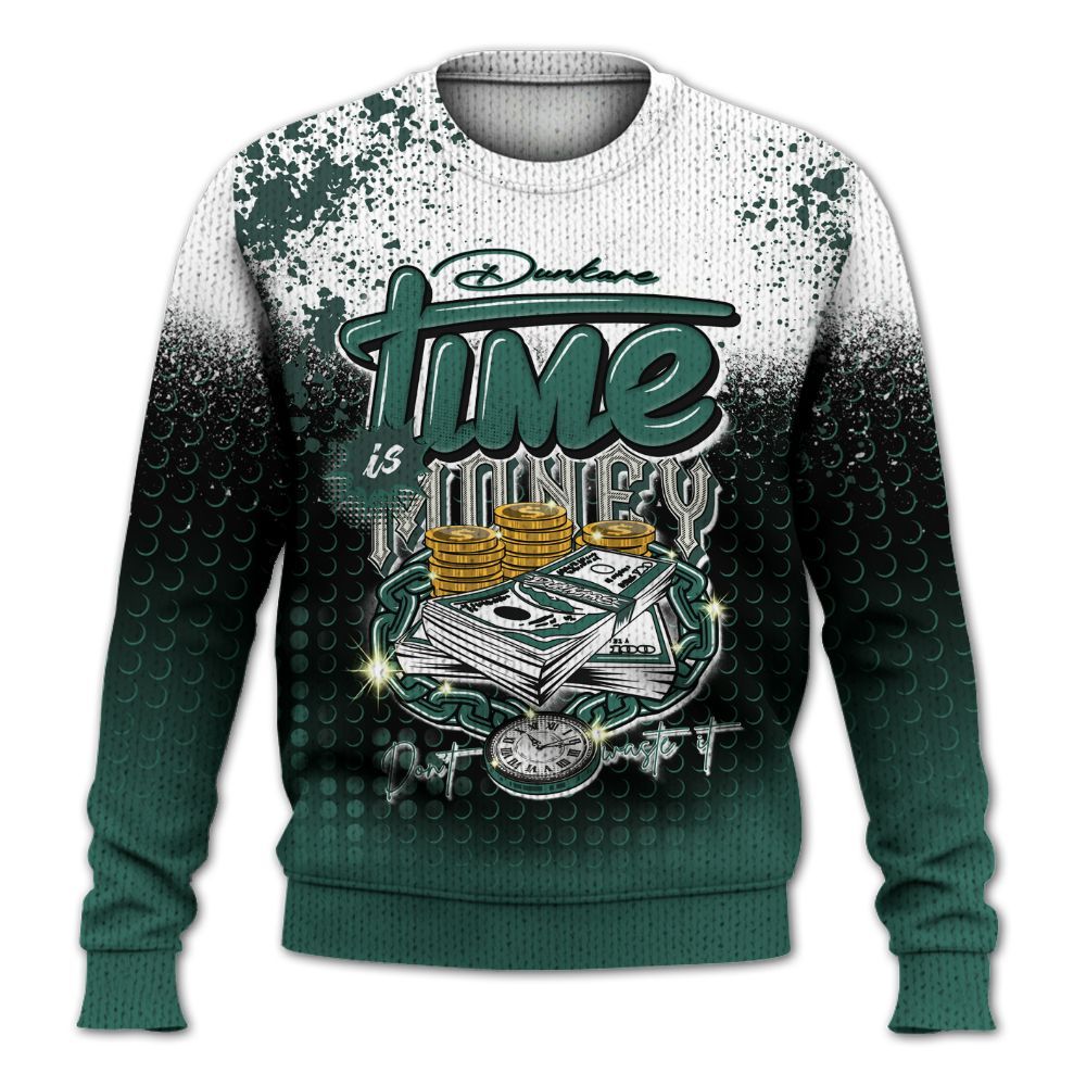 Knitted Sweater To Match RM Oxidized Green 4s - Halftone Time Is Money