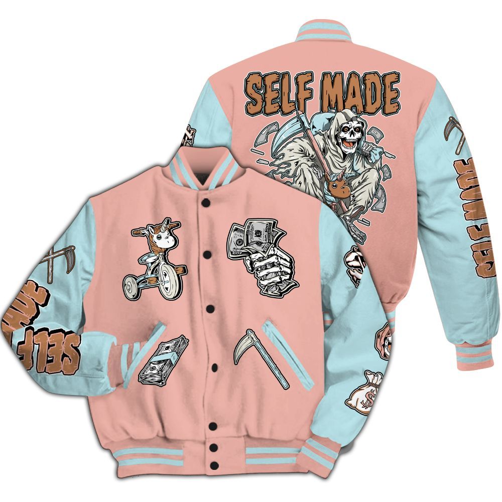 Varsity Jacket To Match Dunk Low Glacier Arctic - Self Make Skeleton All Over Print