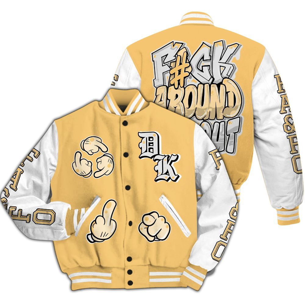 Varsity Jacket To Match Craft Paris 6s - F Around Find Out Graphic All Over Print