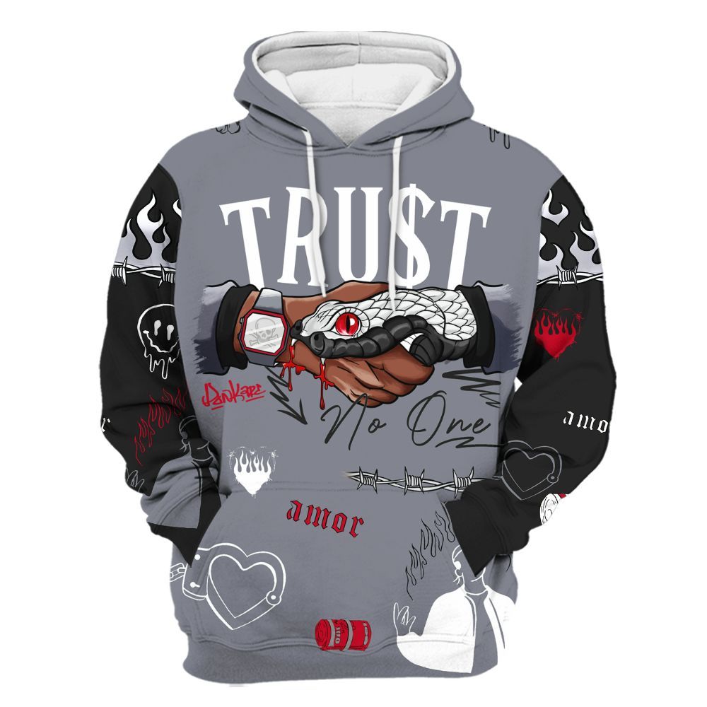 Hoodie To Match Retro Black Flint 13s - Snake Trust No One All Over Print