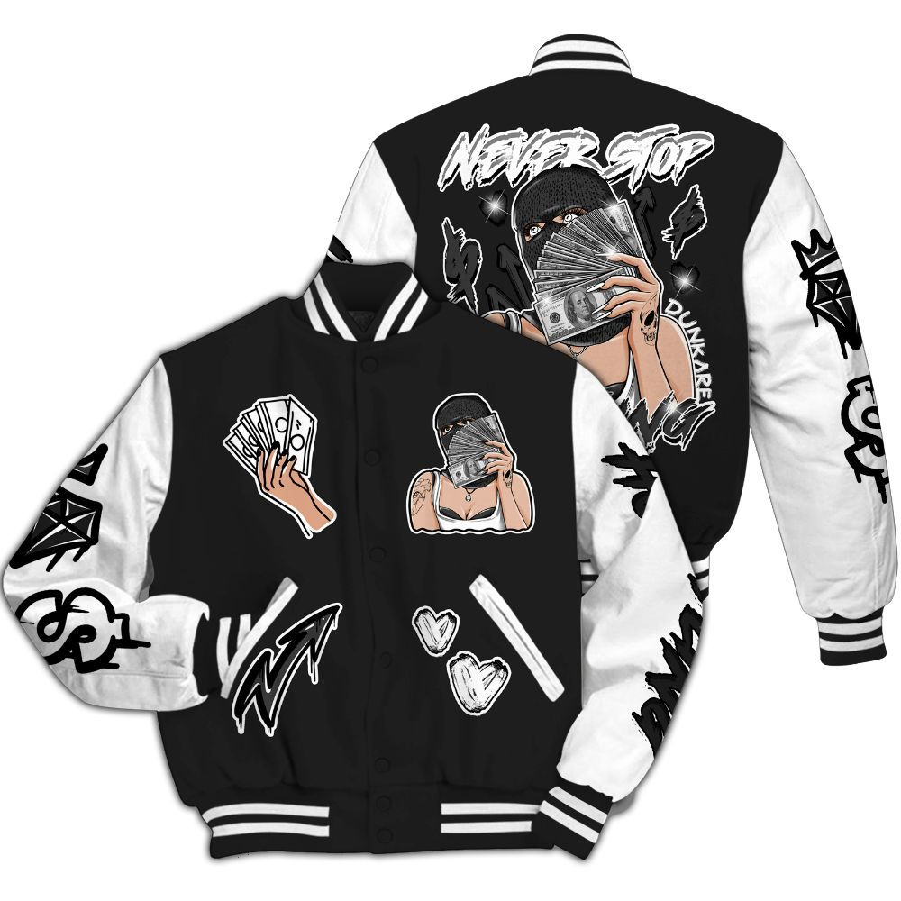 Varsity Jacket To Match Black Cat NET 4s - Hustling Unique All Over Print