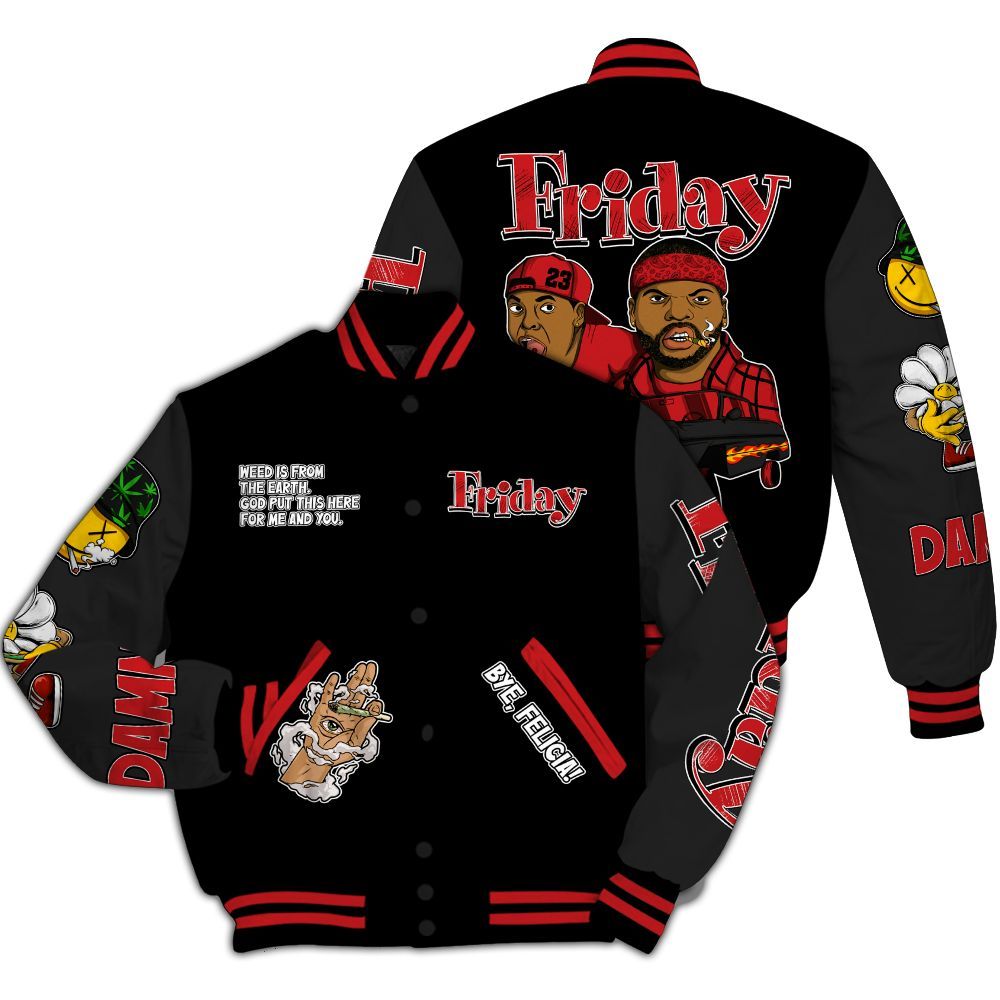 Varsity Jacket To Match Bloodline 12s - Friday Sneaker Stress Style All Over Print
