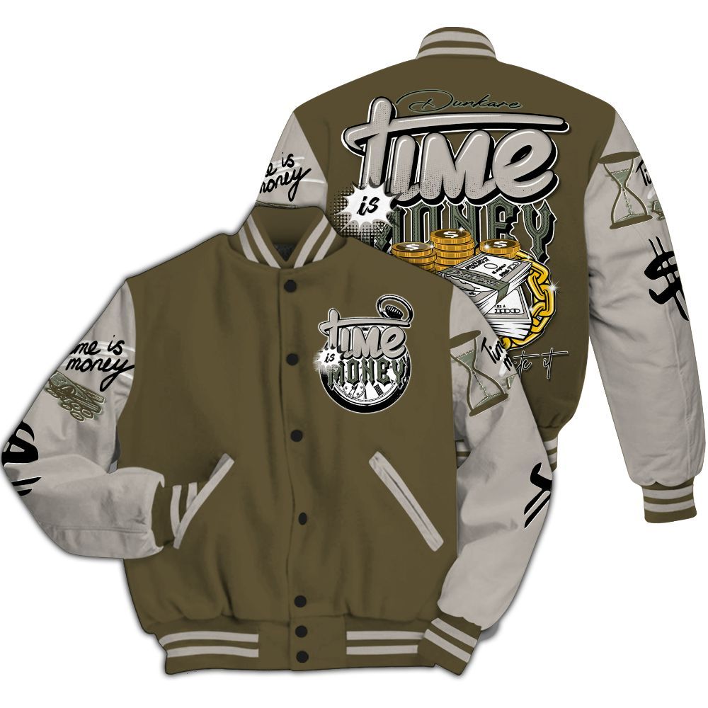 Varsity Jacket To Match Dunk Low Year Of The Snake - Time Is Money All Over Print