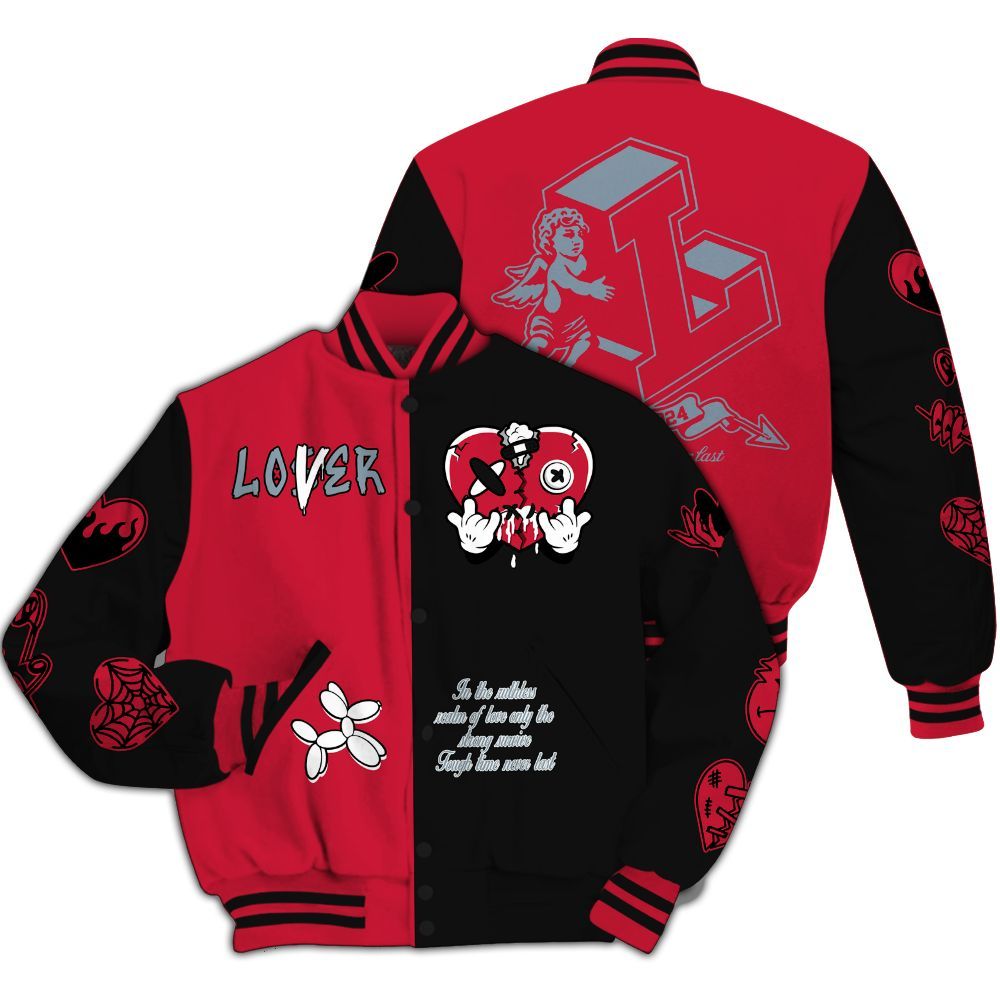 Varsity Jacket To Match Retro Infrared Salesman 6s - Loser Lover Heart F Ck Love All Over Print
