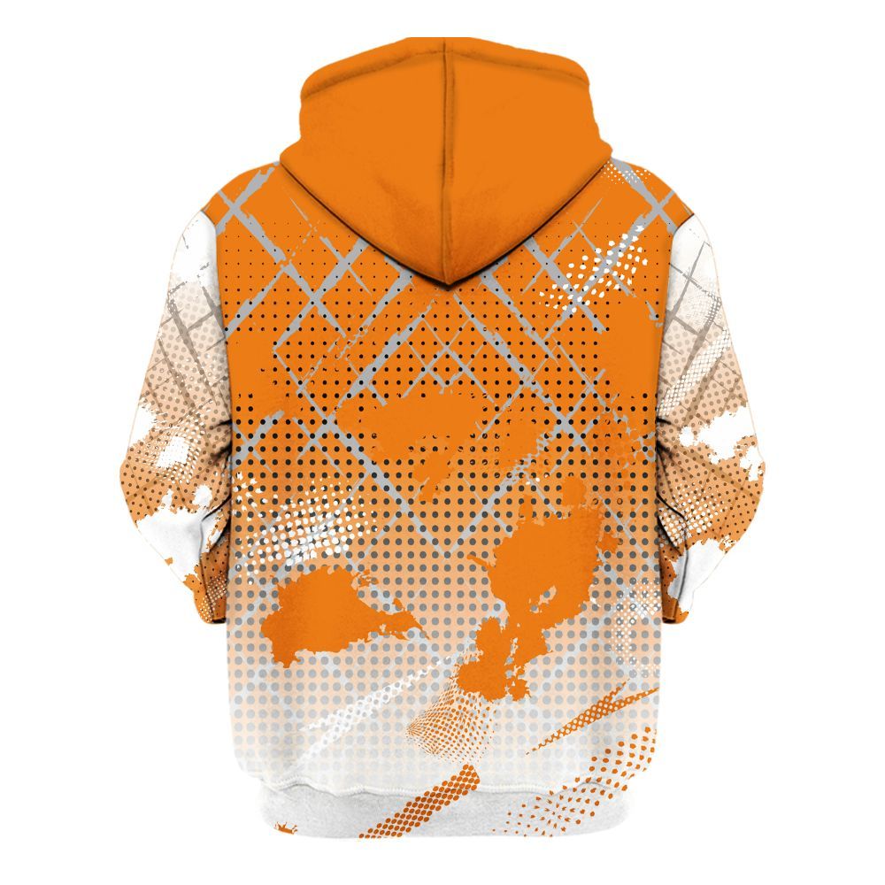 Hoodie To Match Orange Citrus 3s - Halftone Stand Business Dripping All Over Print