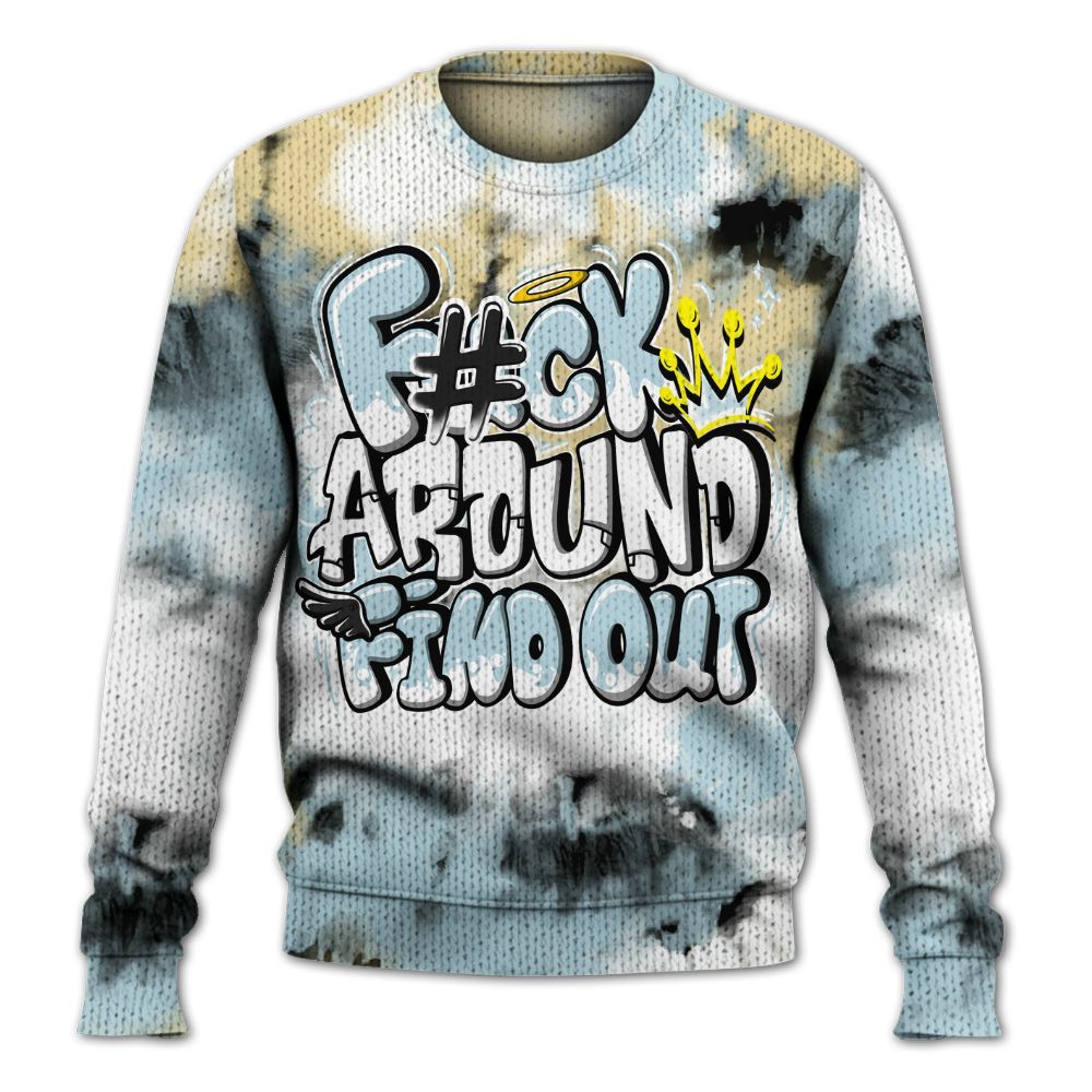 Knitted Sweater To Match Low Year Of The Snake 11s - Tie Dye FK Around Find Out