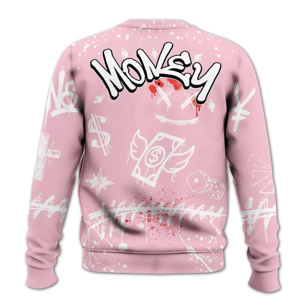 Sweatshirt To Match Retro Awake Arctic Pink - Everybody Paid In Full Crayon All Over Print