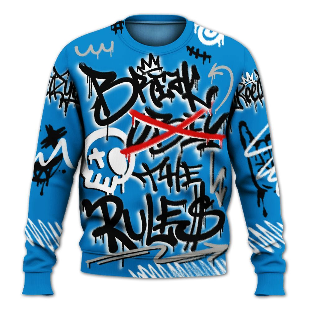 Sweatshirt To Match Industrial Blue 4s - Break Rules Streetwear All Over Print
