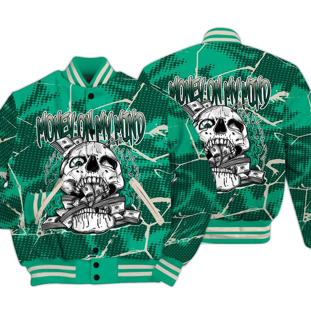 Varsity Jacket To Match Oxidized Green 4s - MOMM Skeleton Crack Varsity Jacket Unisex