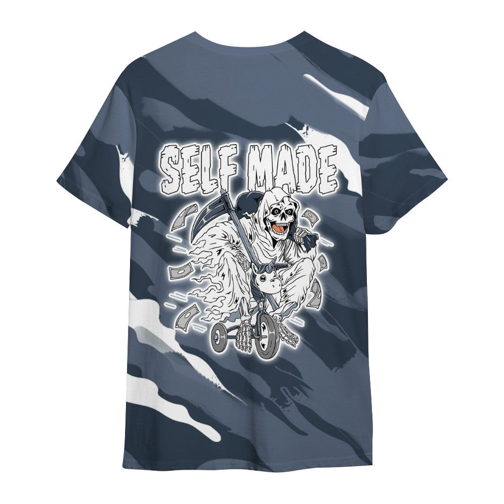 Shirt To Match Low Diffused Blue 11s - Self Make Skeleton Colored All Over Print