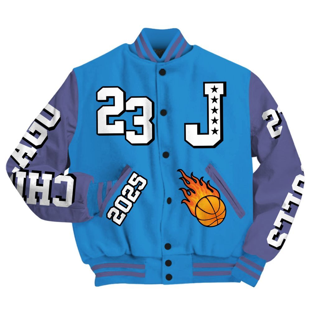 Varsity Jacket To Match Hi-Res Blue 700s - Chicago 23 Basketball All Over Print