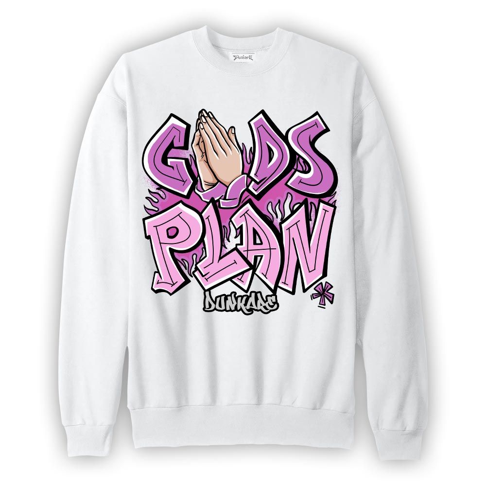 Sweatshirt To match Hyper Violet 4s Sweatshirt - Gods Plan Graffiti Graphic