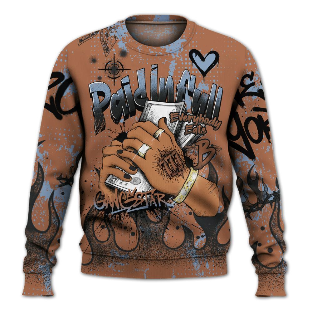 Sweatshirt To Match Air Foamposite Metallic Copper - Paid In Full Lucky All Over Print