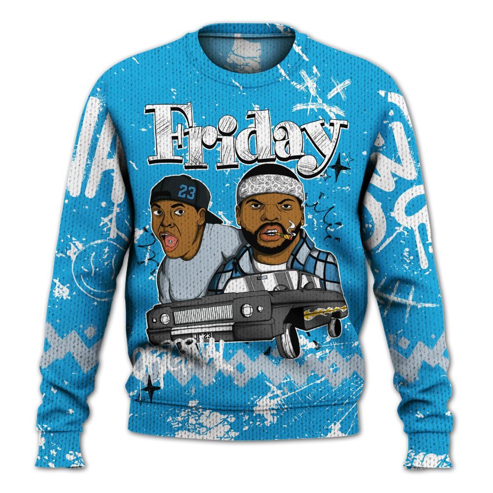 Sweater To Match University Blue Low 2026 11s - Friday Sneaker Crayon Graphic