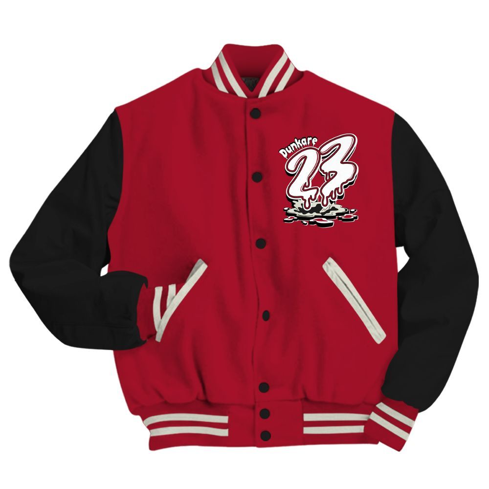 Varsity Jacket To Match High OG Black Toe Reimagined 1s - Custom Name 23 Drip All Over Print