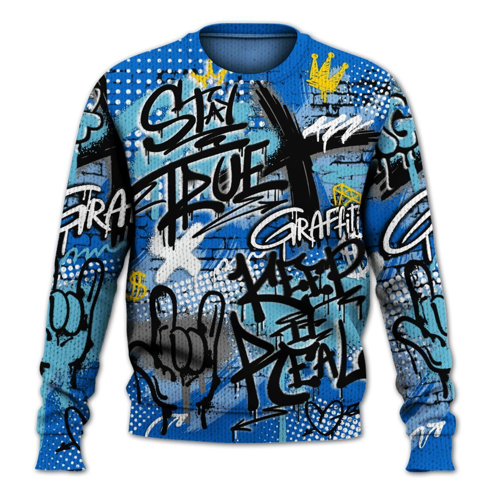 Knitted Sweater To Match Dunk Low Argon - True It Real Graffiti Streetwear