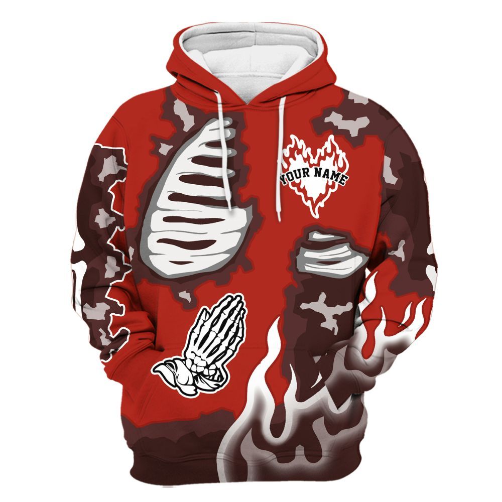 Hoodie To Match SP Firewood Orange 4s - Dislike Us Graphic Burning Custom Name All Over Print