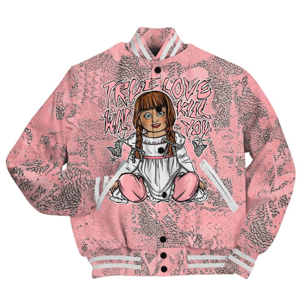Varsity Jacket To Match Retro Wings 3s Shirt - Genuine Loves Bear Heart Grunge All Over Print