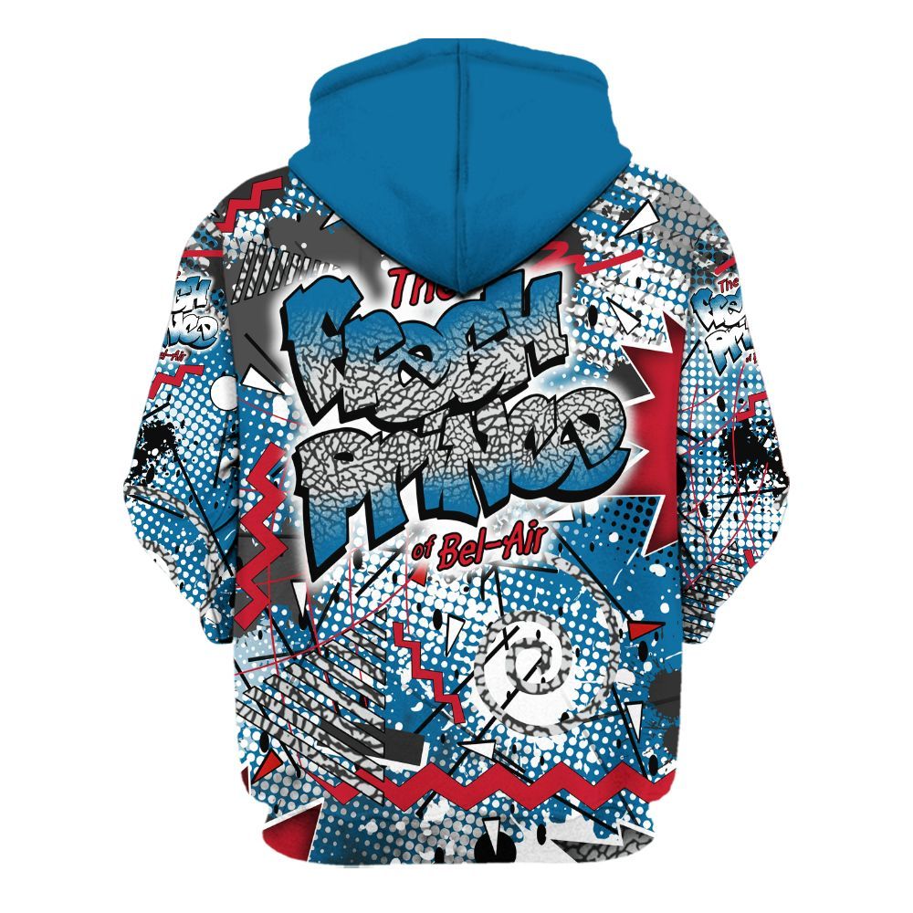 Hoodie To Match OG True Blue 3s - Fresh Sneaker 90s All Over Print