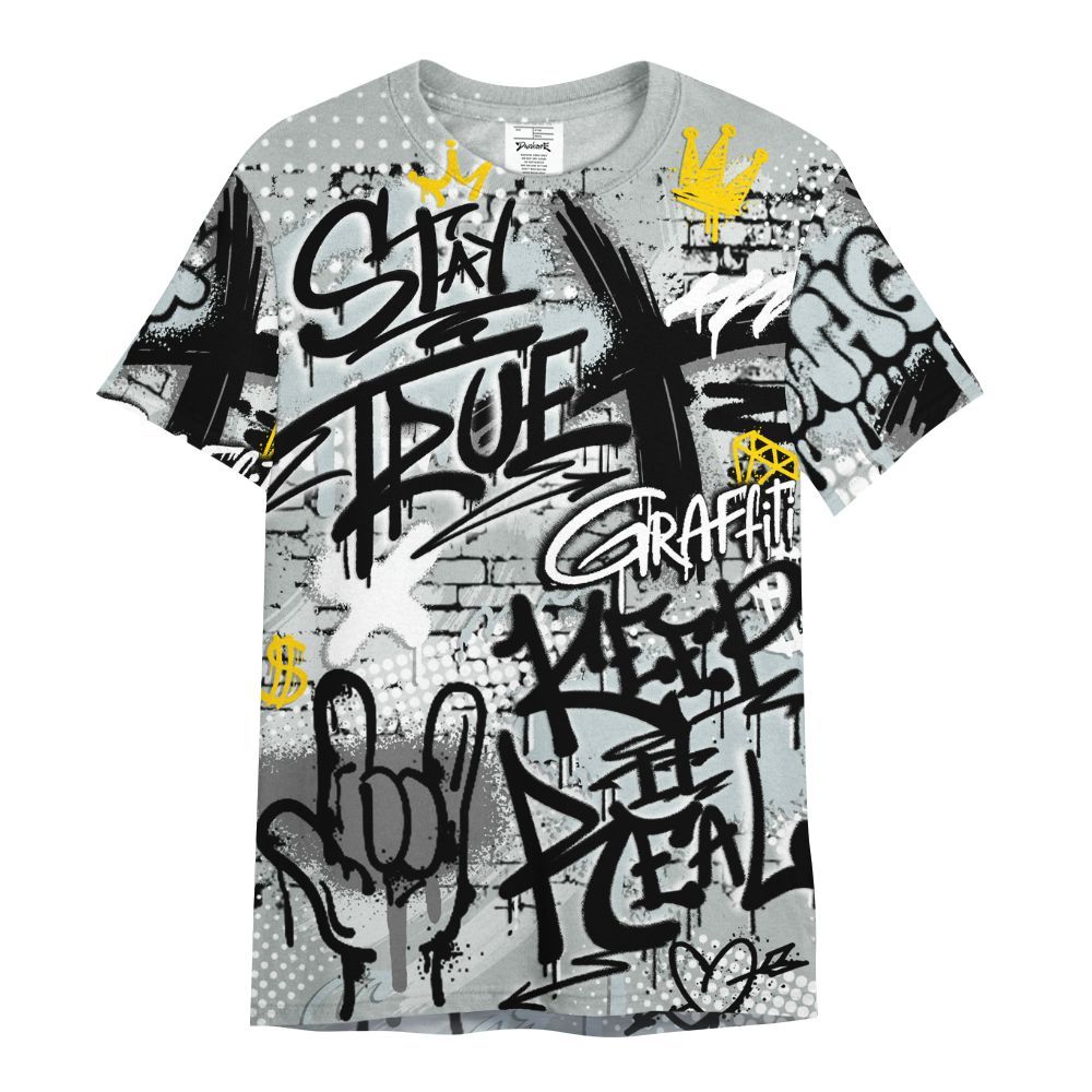 Shirt To Match Black Wolf Grey 12s - True It Real Graffiti Streetwear All Over Print