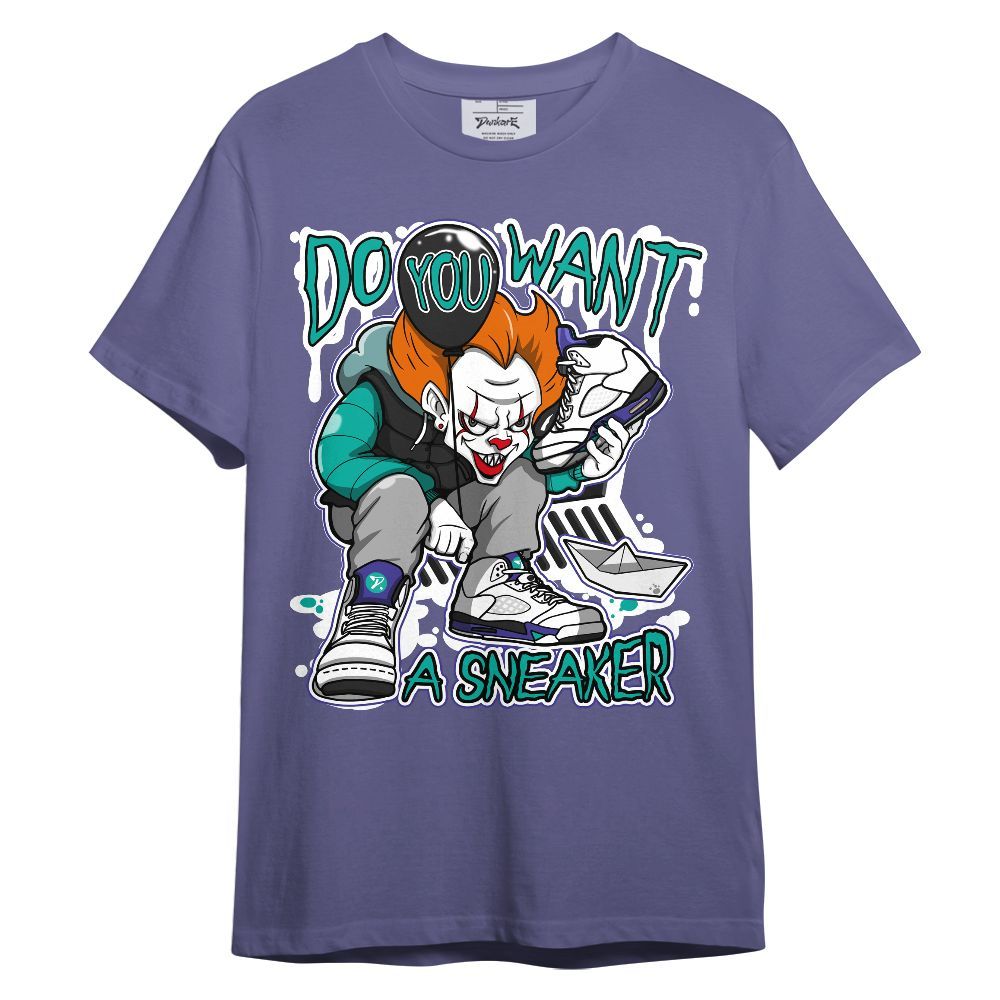 Shirt To Match Retro Grape 5s - Clown Scary Sneakers Halloween Graphic
