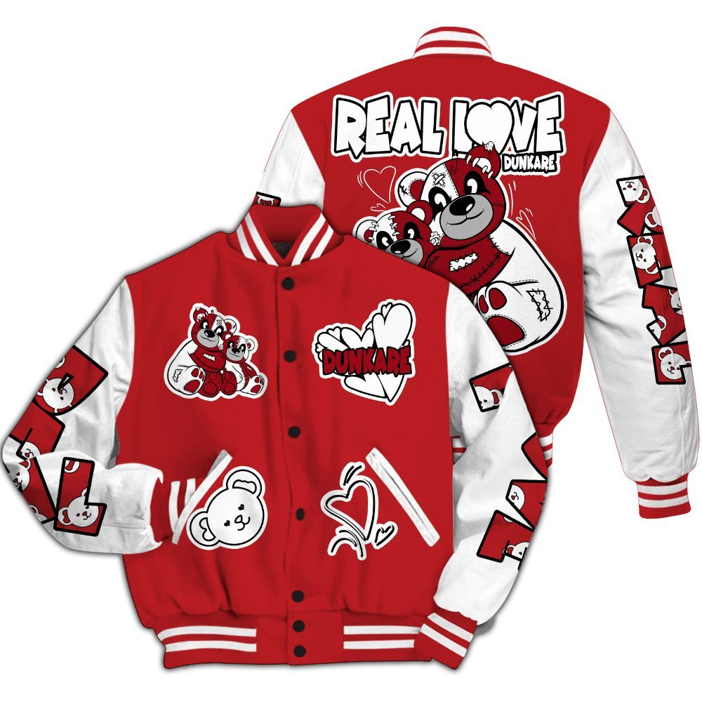 Varsity Jacket To Match Retro Cherry 12s - Sincere Fondness Bear All Over Print