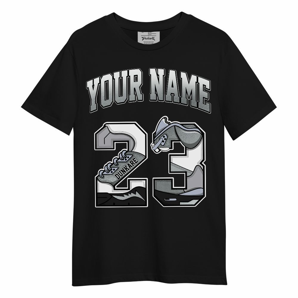 Shirt To Match White Metallic 2026 5s - Custom Name 23 5s Graphic