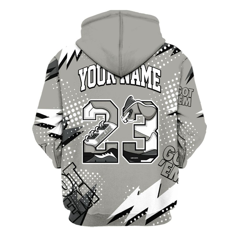 Hoodie To Match High Satin Shadow 1s - Custom Name Number 23 5s All Over Print