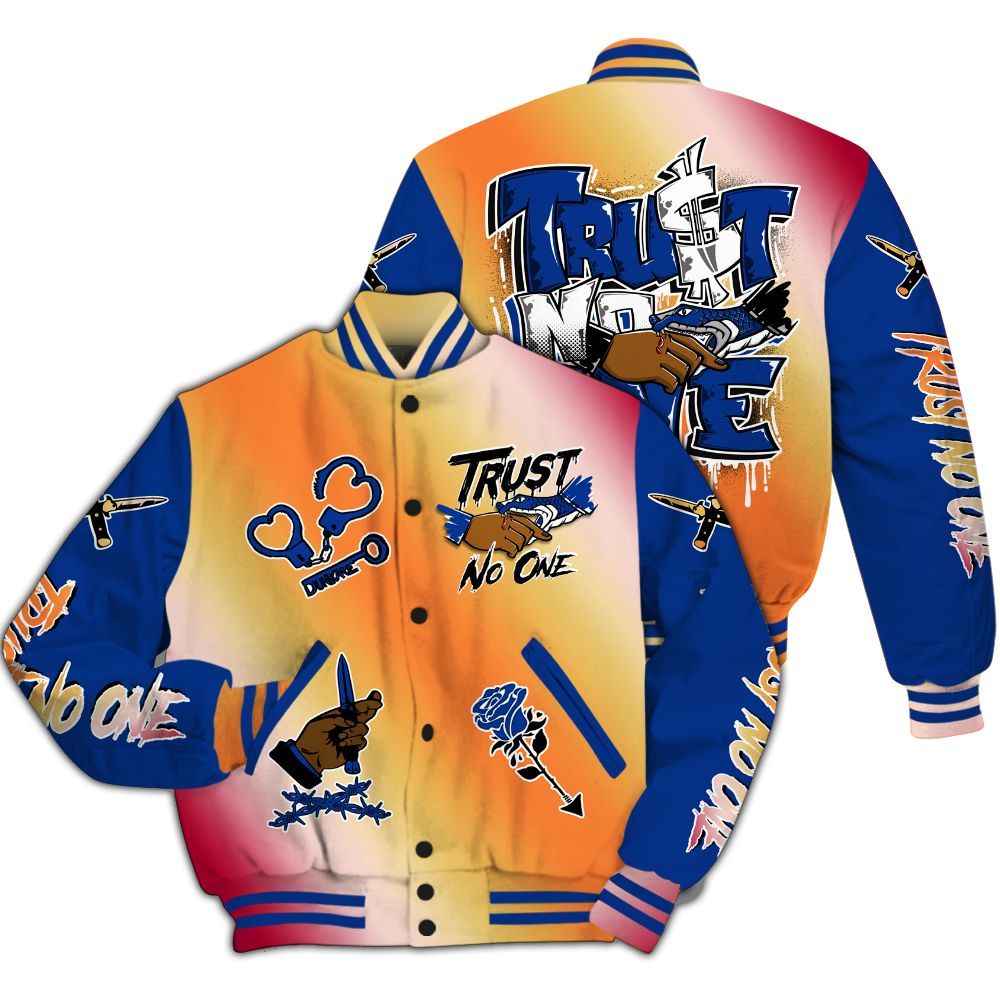 Varsity Jacket To Match Air Griffey Max Los Angeles 1s - Trust No One Dripping All Over Print