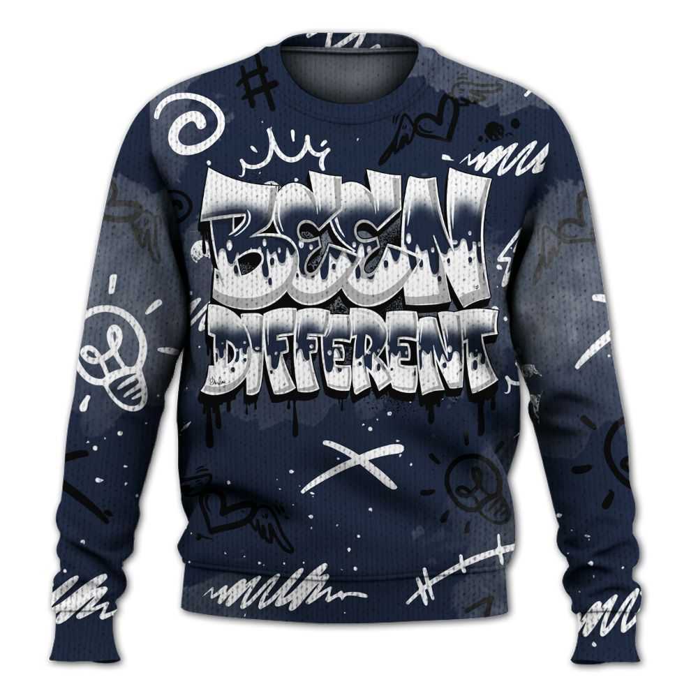 Knitted Sweater To Match Dunk Low White Midnight Navy - Drip Built Di2ferent