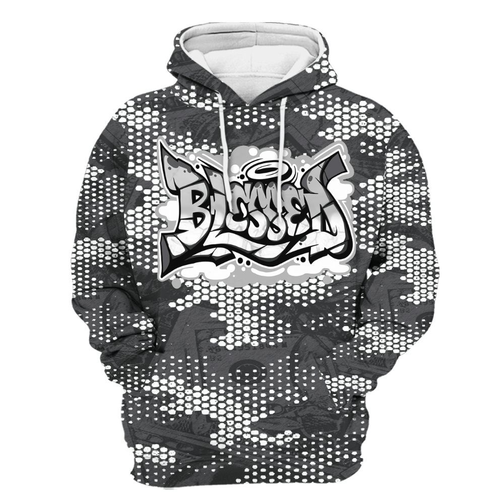 Hoodie To Match White Thunder 4s - Blessing Graphic Banknotes All Over Print
