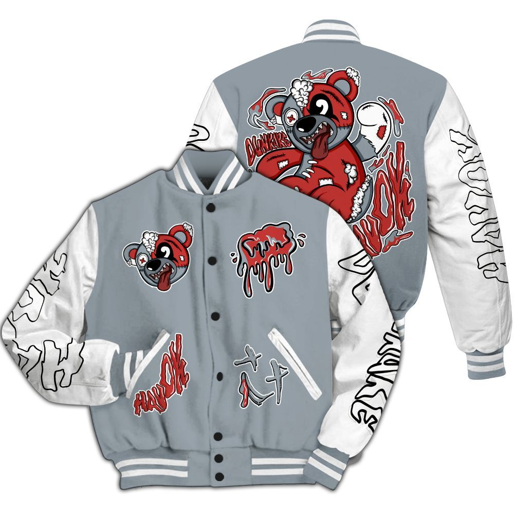 Varsity Jacket To Match Wolf Grey 13s - Havok Bear All Over Print