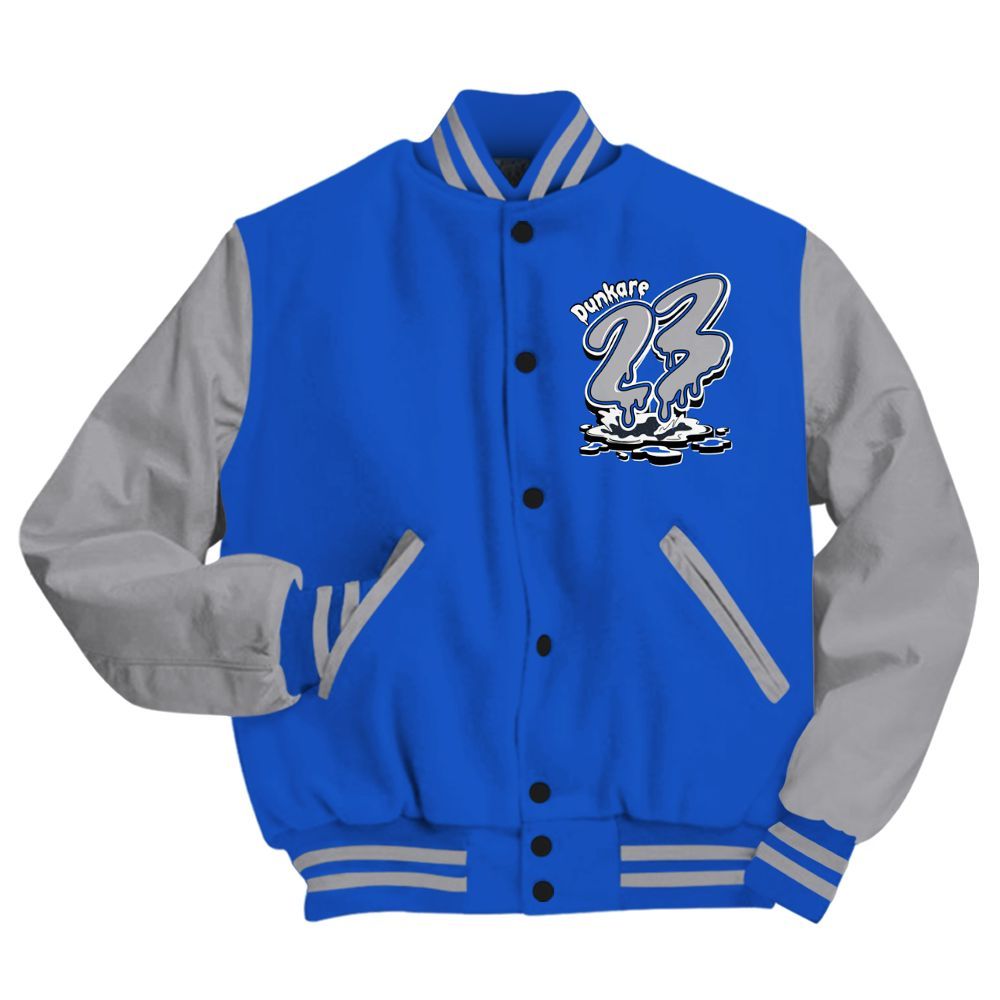 Varsity Jacket To Match Retro Stealth 5s - Custom Name 23 Drip All Over Print